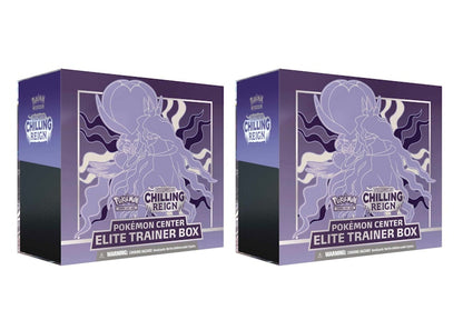 Pokémon TCG Sword & Shield Chilling Reign (Pokémon Center Exclusive) Elite Trainer Box (Shadow Rider Calyrex) 2x Lot