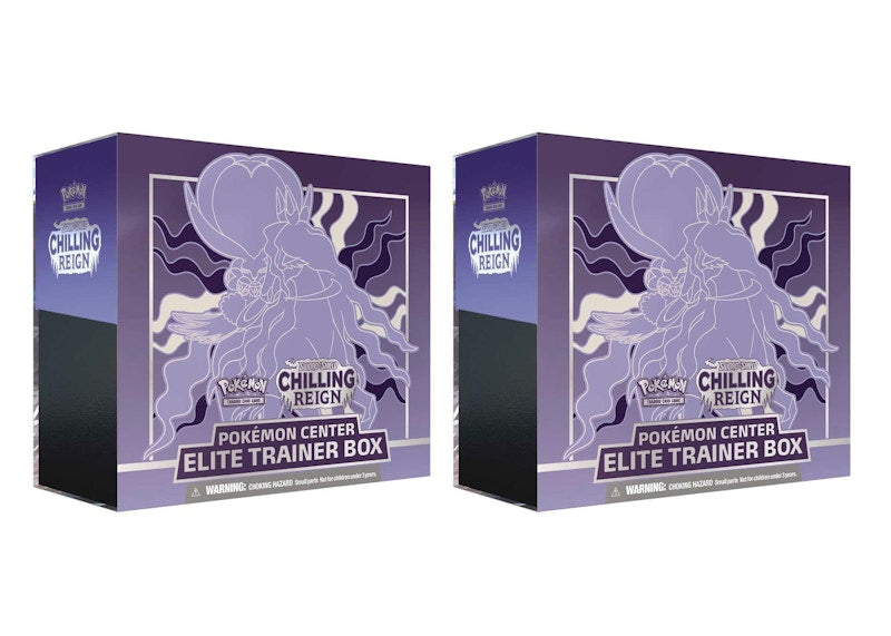 Pokémon TCG Sword & Shield Chilling Reign (Pokémon Center Exclusive) Elite Trainer Box (Shadow Rider Calyrex) 2x Lot