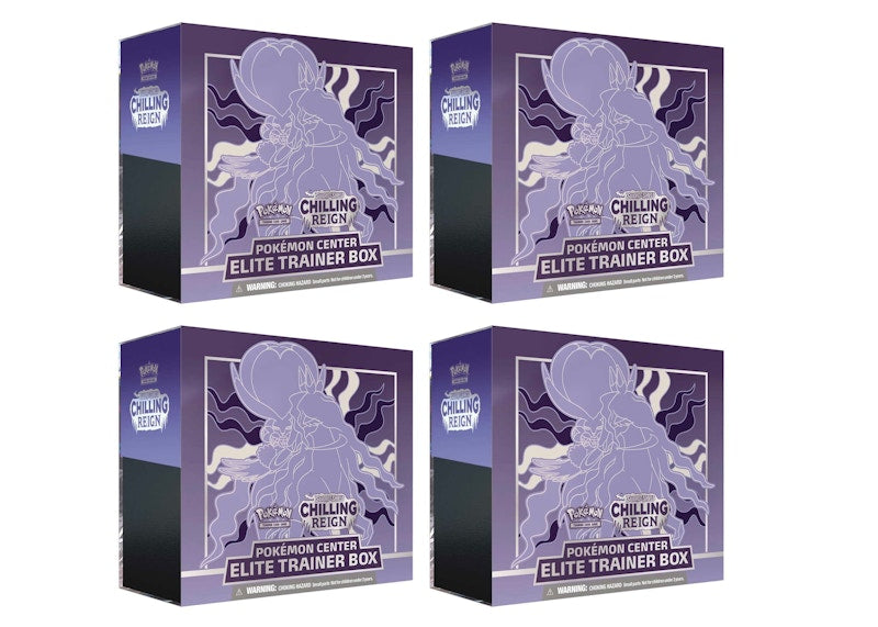 Pokémon TCG Sword & Shield Chilling Reign (Pokémon Center Exclusive) Elite Trainer Box (Shadow Rider Calyrex) 4x Lot