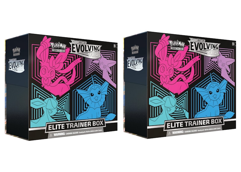 Pokémon TCG Sword & Shield Evolving Skies Elite Trainer Box (Glaceon/Vaporeon/Sylveon/Espeon) 2x Lot