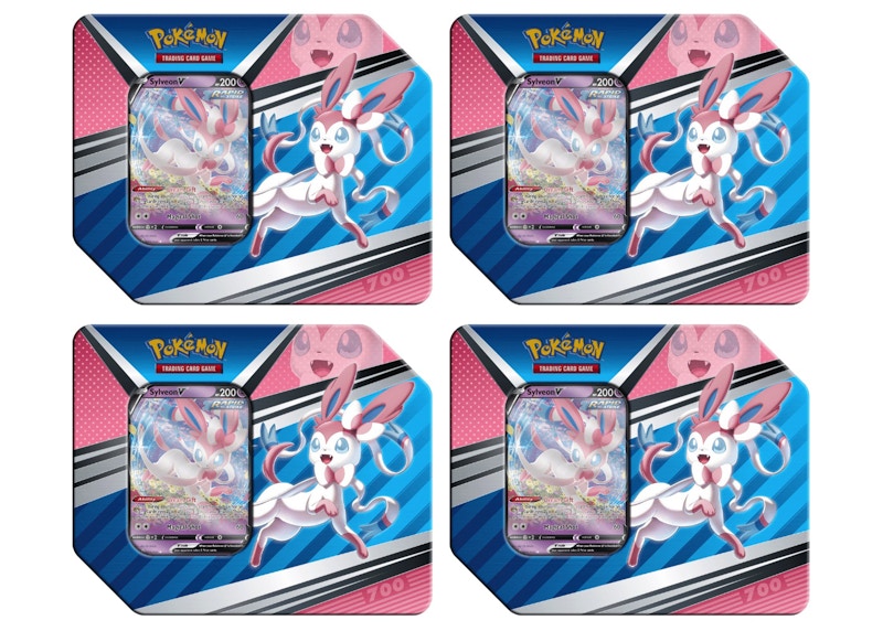 Pokémon TCG V Heroes Sylveon V Tin (5 Packs) 4x Lot