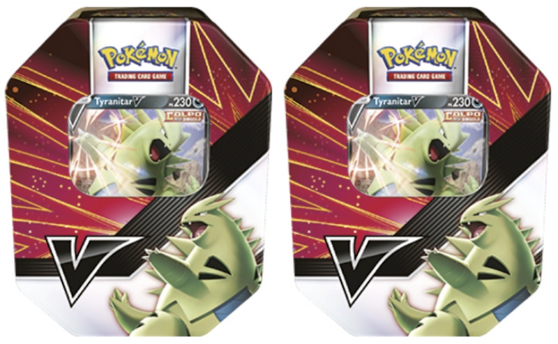 Pokemon TCG V Strikers Tyranitar V Tin (4 Booster Packs European Version) 2x Lot