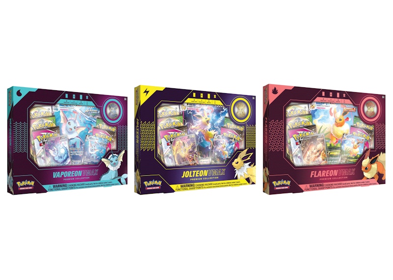 Pokémon TCG Vaporeon V/Jolteon V/Flareon V VMAX Premium Collection Box 3x Bundle (UK Version)