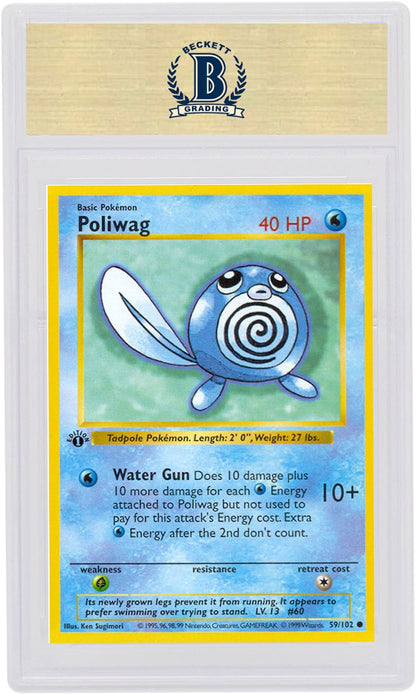 Poliwag 1999 Pokemon TCG Base Set 1st Edition #59/102 (PSA or BGS Graded)
