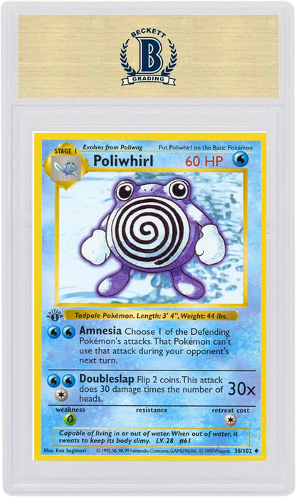 Poliwhirl 1999 Pokemon TCG Base Set 1st Edition #38/102 (PSA or BGS Graded)