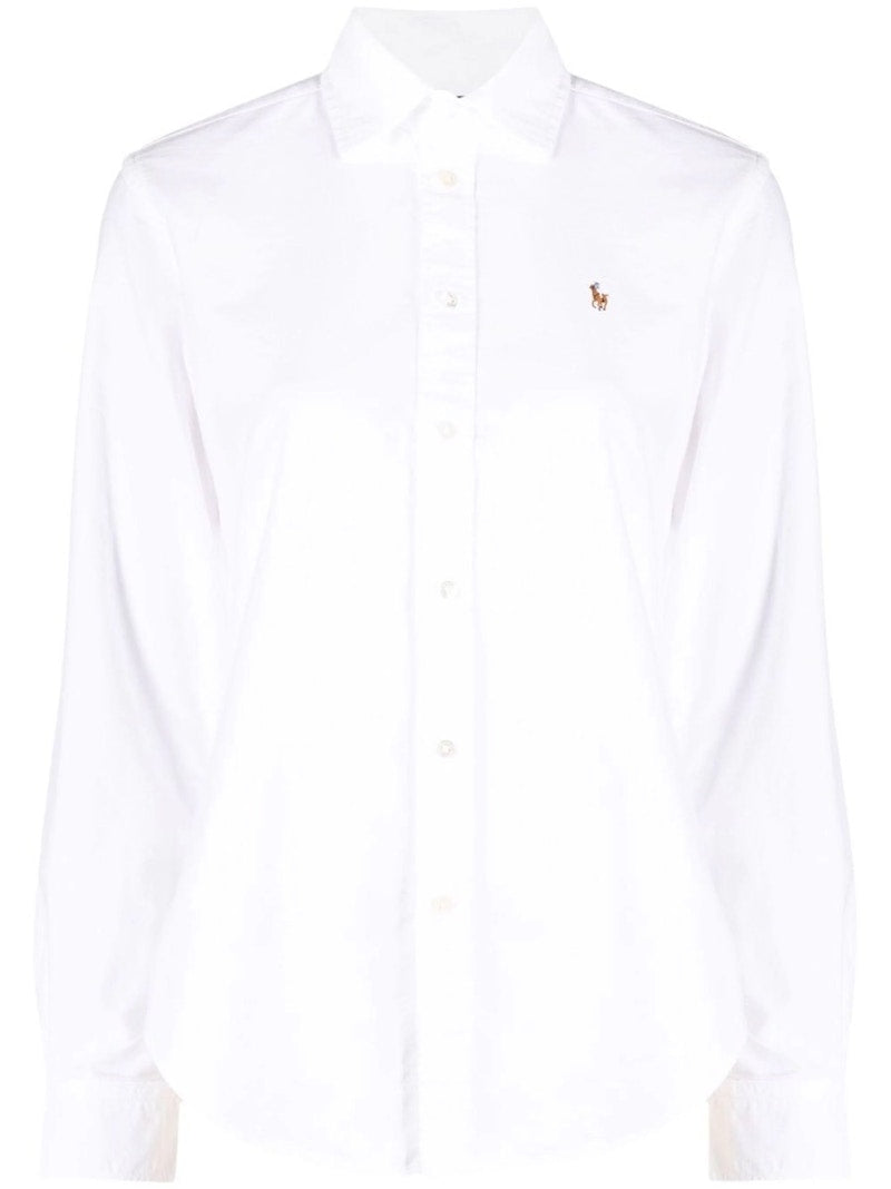Polo Ralph Lauren 40/1 Ctn Oxford-LS Crlte St-Long Sleeve-Button Front Shirt White