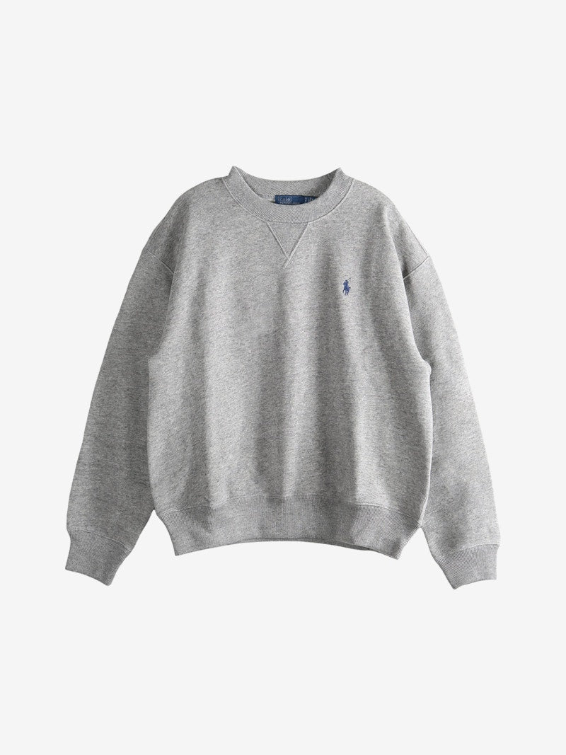 Polo Ralph Lauren Arctic Fleece Knit Long Sleeve Crew Neck Sweatshirt Dark Vintage Heather