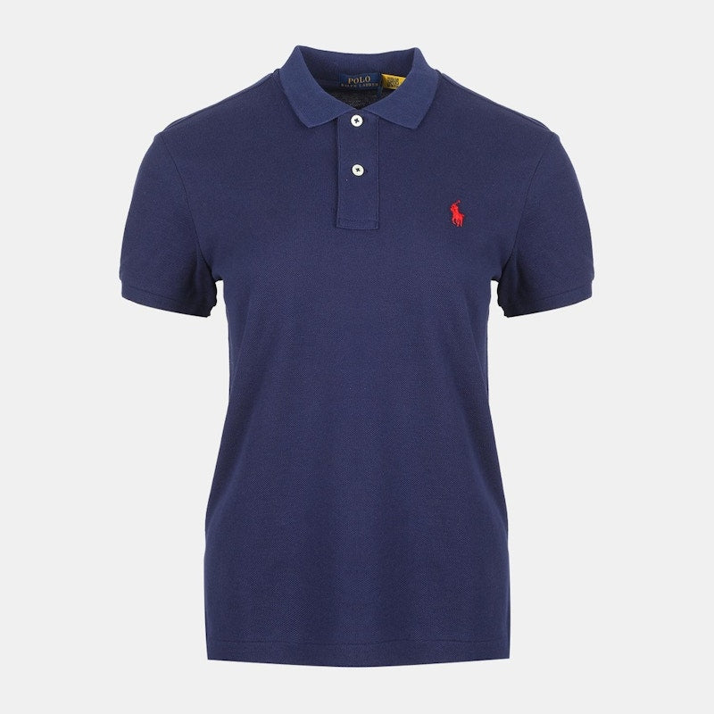 Polo Ralph Lauren Basic Mesh Fit Classic Knit Short-Sleeved Shirt Navy Red
