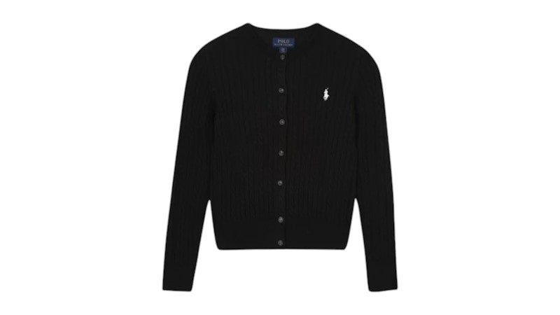 Polo Ralph Lauren Boys Cable-Knit Cotton Cardigan Black