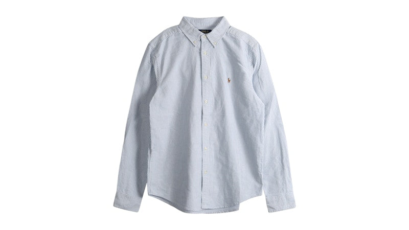 Polo Ralph Lauren Boys L/S Oxford Button Down Stripe Shirt Blue Strip