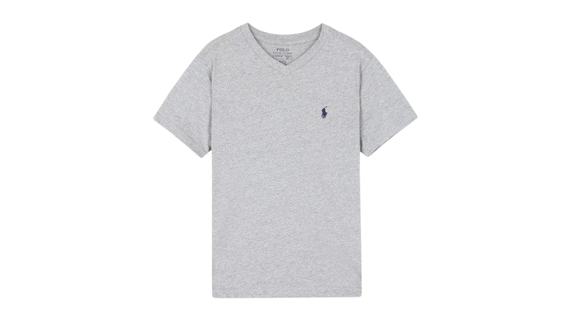 Polo Ralph Lauren Boys S/S Cotton Jersey V-Neck T-shirt Andover Heather