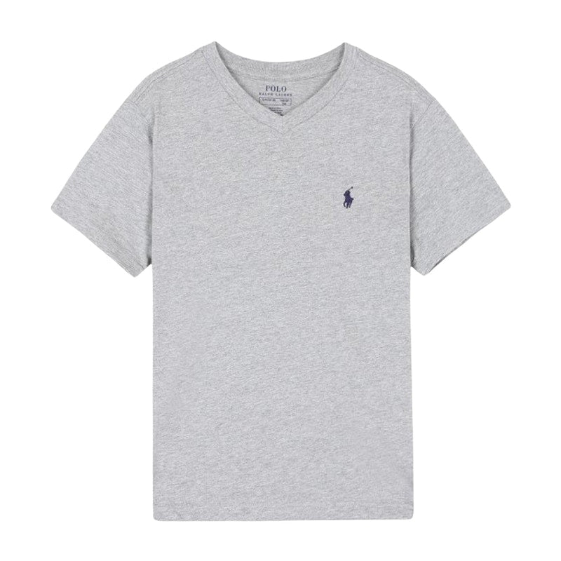 Polo Ralph Lauren Boys Short-Sleeve Cotton Jersey V-Neck T-shirt Andover Heather