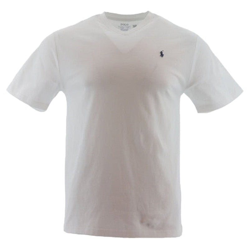 Polo Ralph Lauren Boys Short-Sleeve Cotton Jersey V-Neck T-shirt White