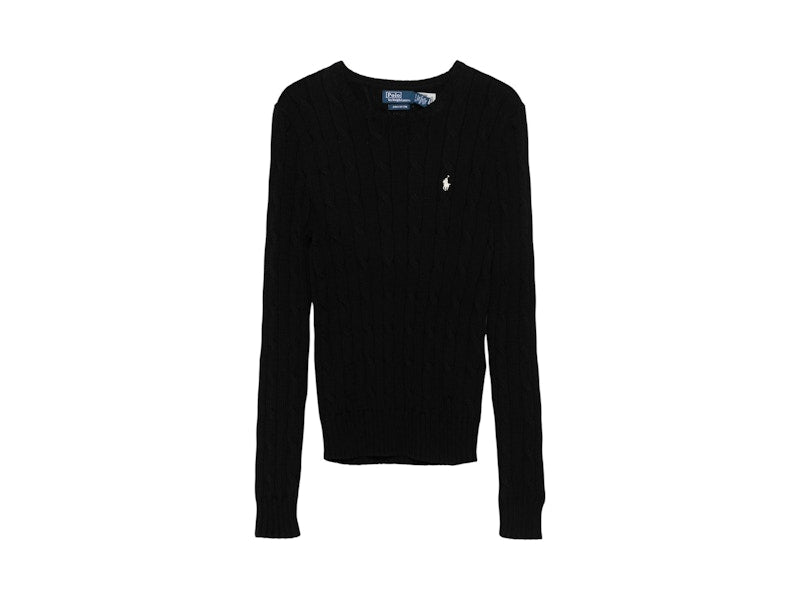 Polo Ralph Lauren Cable Knit Cotton Crewneck Sweater Poloblack