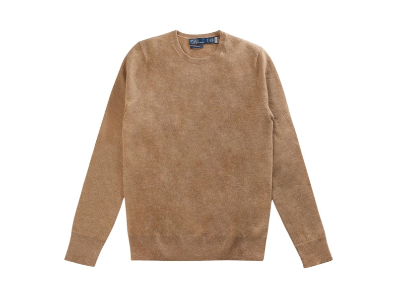 Polo Ralph Lauren Cashmere Long Sleeve Pullover Collection Camel Melange