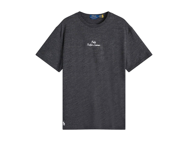Polo Ralph Lauren Classic Fit Embroidered Script Logo Tee Black Marl Heather