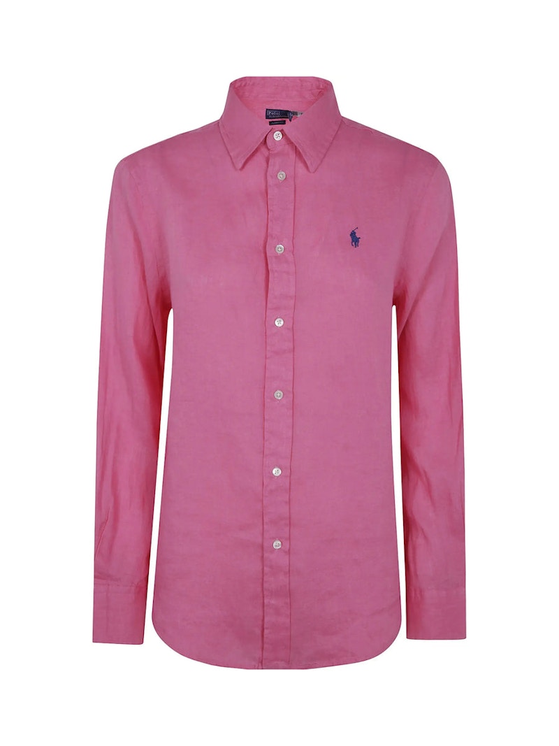 Polo Ralph Lauren Classic Fit Linen Shirt Fuchsia