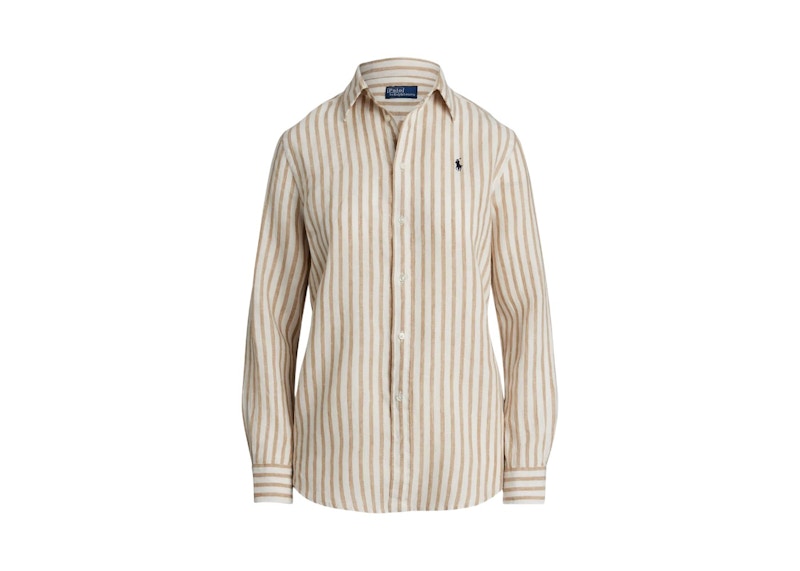 Polo Ralph Lauren Classic Long Sleeve Button Front Shirt Cafetan White