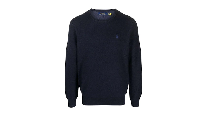 Polo Ralph Lauren Cotton Crewneck Sweater Heather Navy
