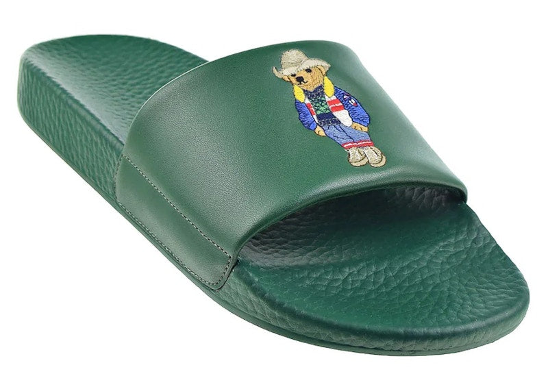 Polo Ralph Lauren Cowboy Polo Bear Slide Forest Green