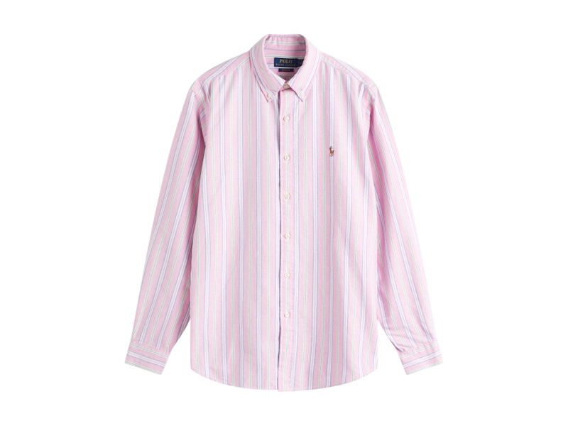 Polo Ralph Lauren Custom Fit Oxford Shirt Pink/White Multi