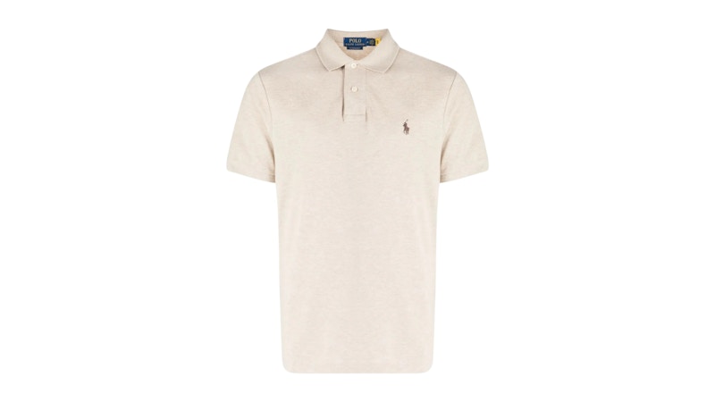 Polo Ralph Lauren Custom Slim Fit Short Sleeve Mesh Polo Expedition Dune Heather