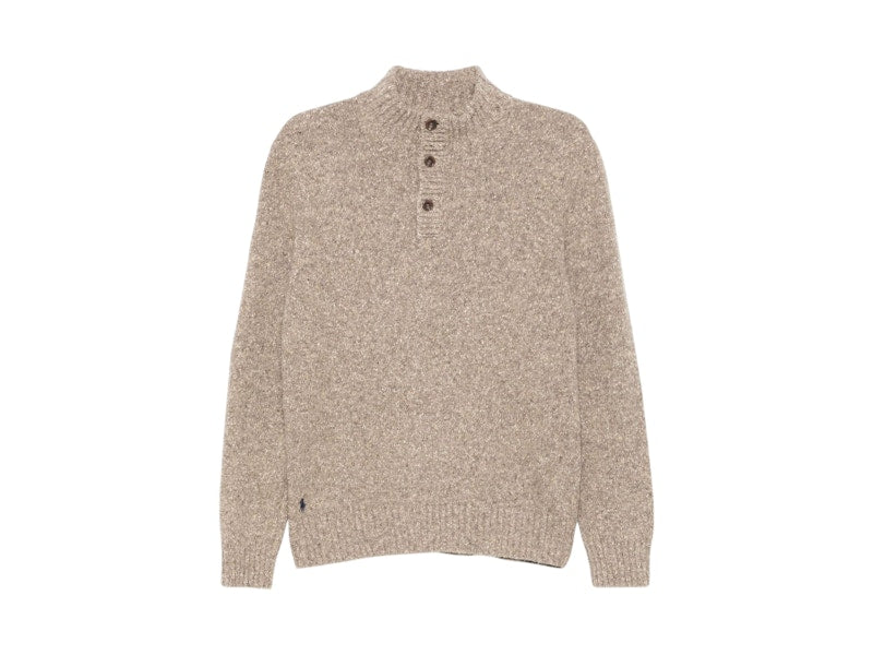 Polo Ralph Lauren Donegal Wool Blend Long Sleeve Sweater Brown