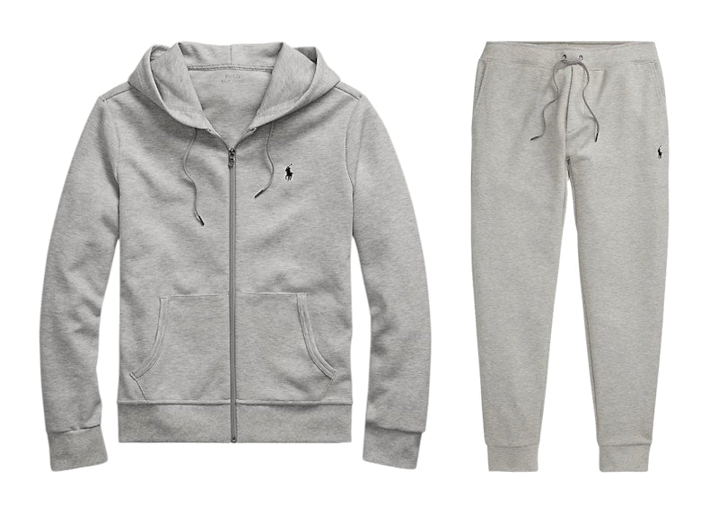 Polo Ralph Lauren Double-Knit Full-Zip Hoodie and Double-Knit Jogger Pant Set Light Sport Heather