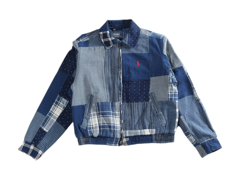 Polo Ralph Lauren Indigo Patchwork Unlined Windbreaker Coat Indigo Patchwork