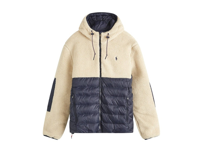 Polo Ralph Lauren Insulated Hooded Jacket Collection Navy/Spring Beige