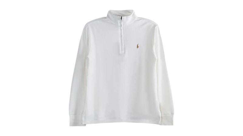 Polo Ralph Lauren Kids L/S Cotton Interlock Half Zip Pullover White