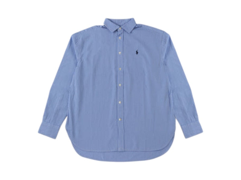 Polo Ralph Lauren Long Sleeve Blouse Medium Blue/White