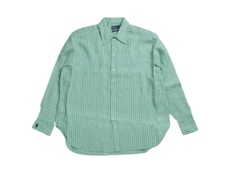 Polo Ralph Lauren Long Sleeve Button Front Shirt Green/White
