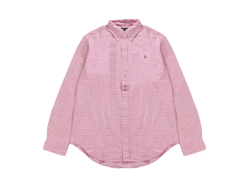Polo Ralph Lauren Long-Sleeve Classic Oxford Sport Gingham Shirt C Pink/White