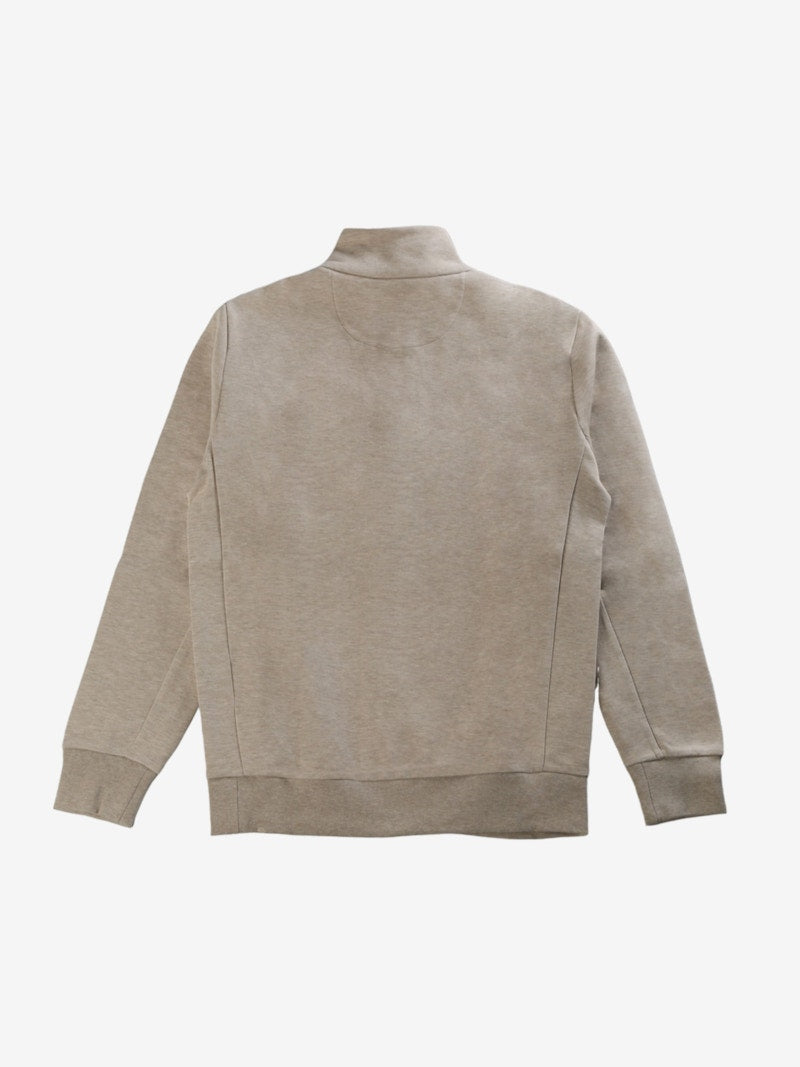 Polo Ralph Lauren Long Sleeve Double Knit Tech Snap Mock Neck Sweatshirt Expedition Dune Heather
