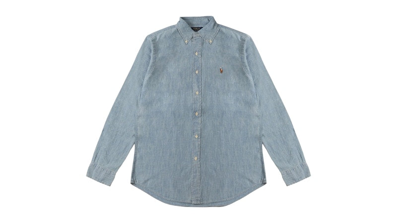 Polo Ralph Lauren Long-Sleeve Indigo Chambray Shirt Light Indigo