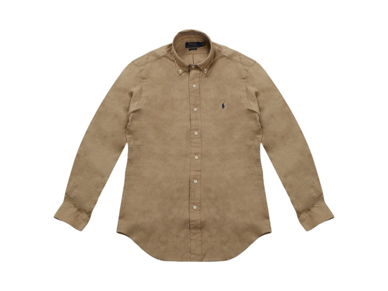 Polo Ralph Lauren Long-Sleeve Piece Dye Linen Sport Shirt Coastal Beige