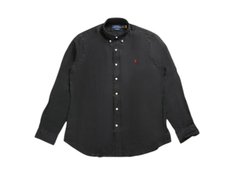 Polo Ralph Lauren Long-Sleeve Piece Dye Linen Sport (V1) Shirt Black/Red Pp
