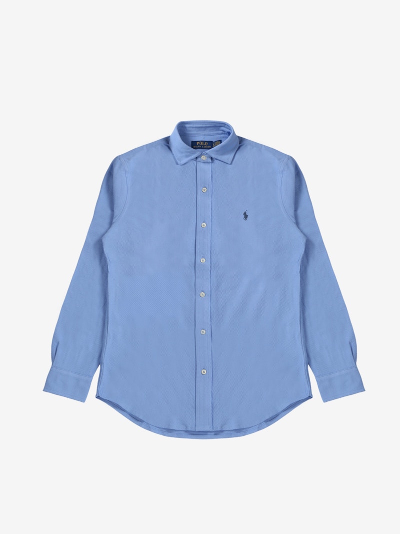 Polo Ralph Lauren Longleeve Cotton Honeycomb Textureport Shirt Canvas Blue