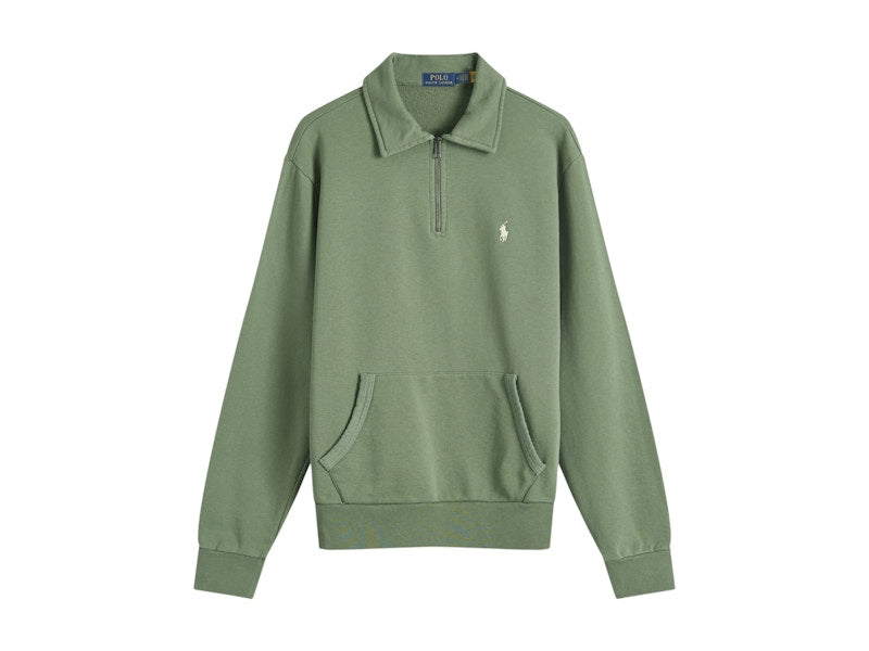 Polo Ralph Lauren Loopback Fleece Quarter-Zip Sweatshirt Cargo Green