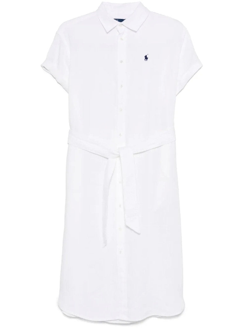 Polo Ralph Lauren Oxford Belted Midi Dress White
