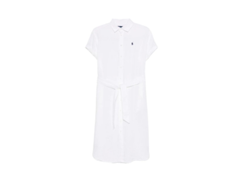 Polo Ralph Lauren Oxford Belted Midi Dress White