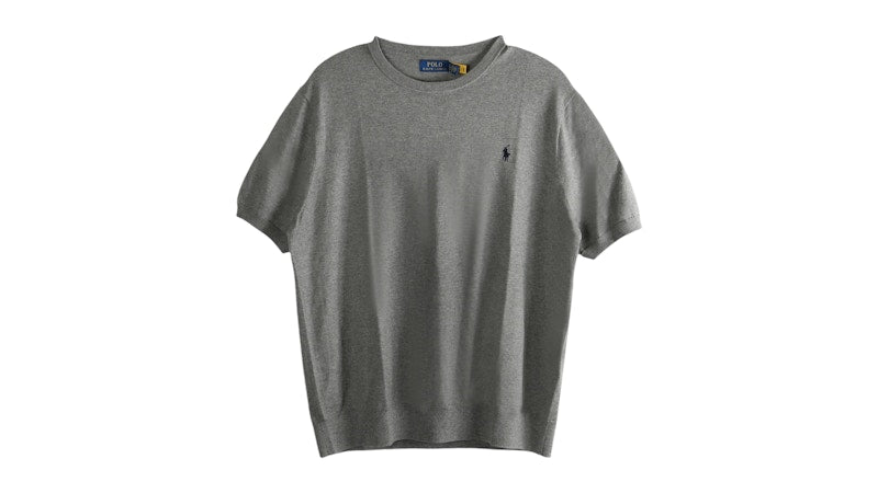 Polo Ralph Lauren Short Sleeve Crewneck Pullover Sweater Fawn Grey Heather