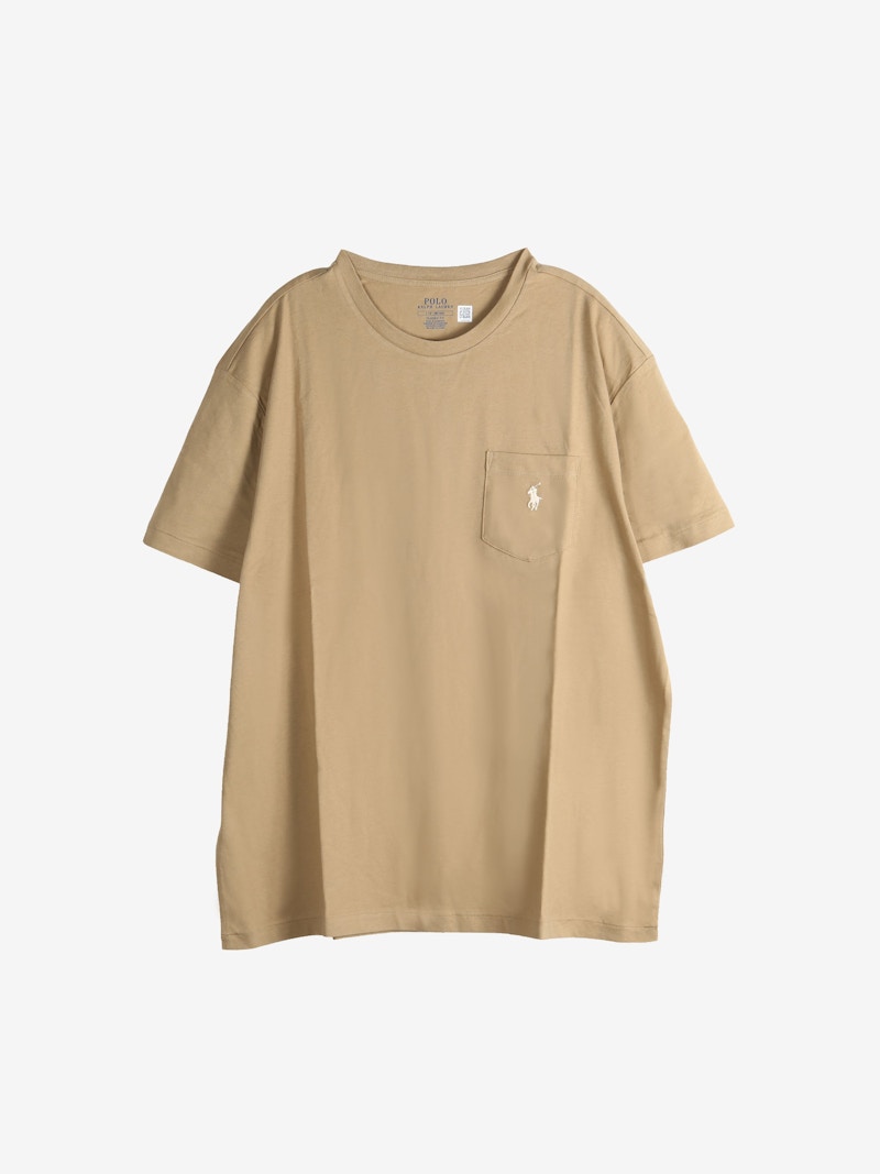 Polo Ralph Lauren Short-Sleeve Jersey Knit Crewneck Pocket T-shirt Cafe Tan