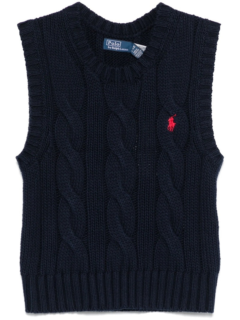 Polo Ralph Lauren Sleeveless Cable-Knit Sweater Hunter Navy