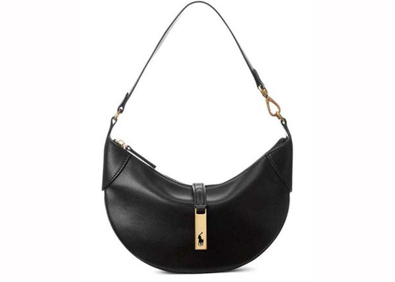 Polo Ralph Lauren Small Leather Black Bag Black