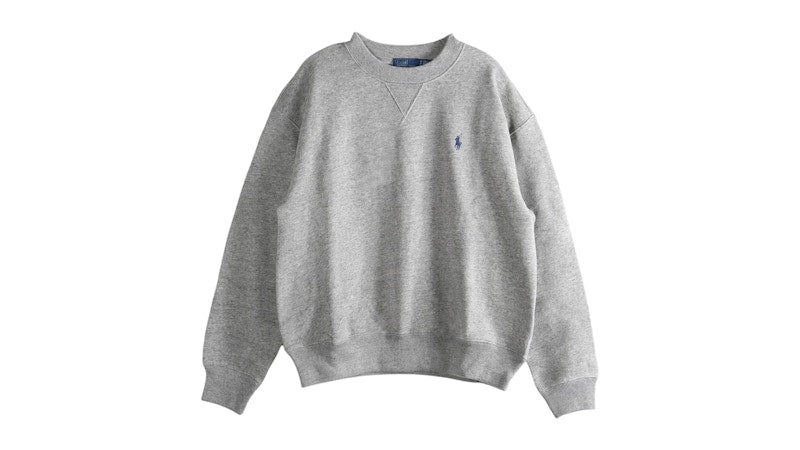 Polo Ralph Lauren Women's Arctic Fleece Knit L/S Crew Neck Sweatshirt Dark Vintage Heather