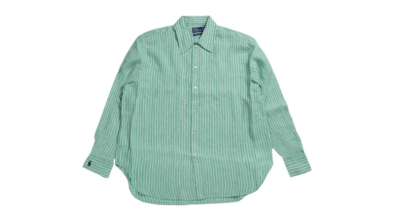 Polo Ralph Lauren Women's L/S Button Front Shirt Green/White