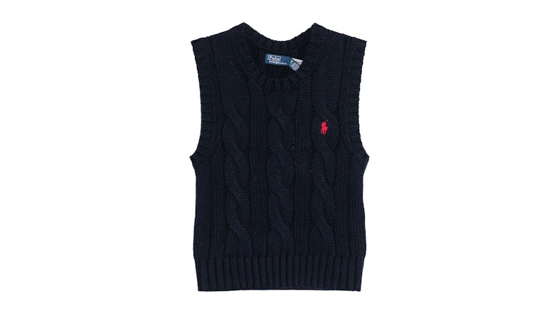 Polo Ralph Lauren Women's Sleeveless Cable-Knit Sweater Hunter Navy