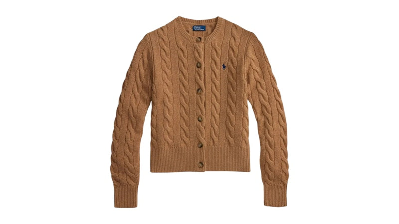 Polo Ralph Lauren Women's Sweater Cardigan Collection Camel Melange